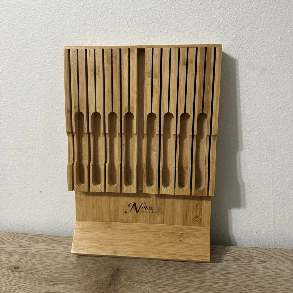 Noble Home & Chef Bamboo In Drawer Kitchen Knife Set Block‎ Storage Organizer